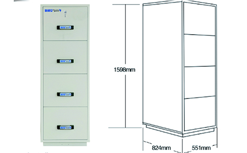 2小時4抽屜防火防磁柜 2小時4抽屜防火防磁柜